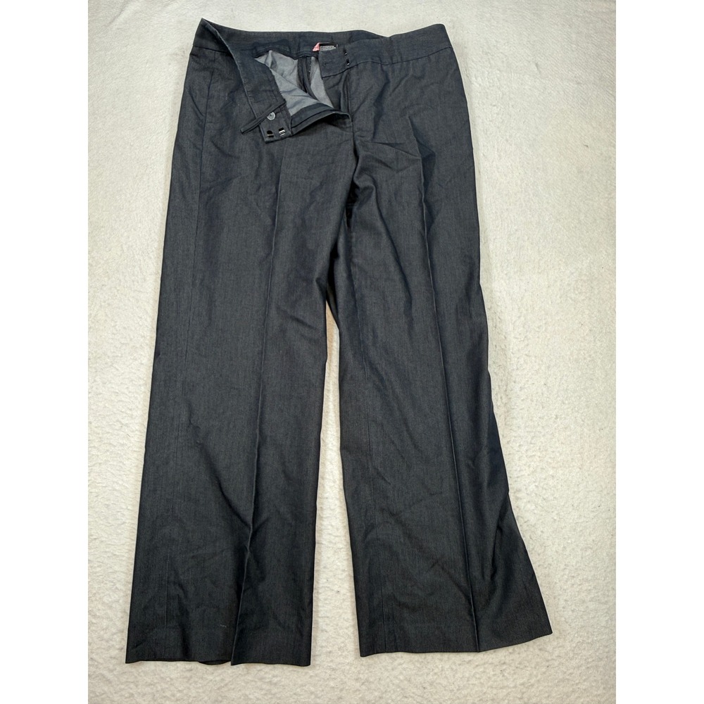 Nine West Suit Womens 16 Gray Wide Leg Dress Pants Cotton Blend Stretch Trousers
